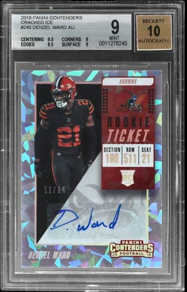 2018 Panini Contenders Denzel Ward Cracked Ice #245 card image