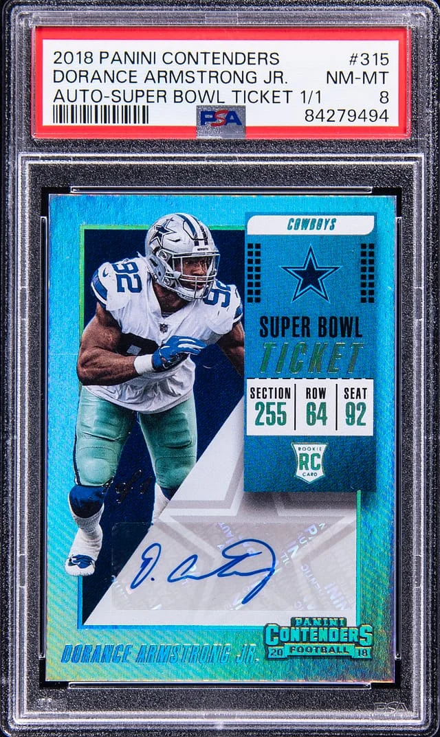2018 Panini Contenders Dorance Armstrong Jr. Autograph Super Bowl Ticket #315 card image
