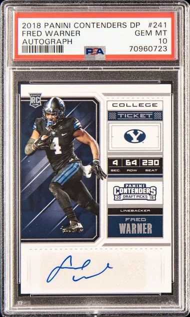 2018 Panini Contenders Draft Picks Fred Warner Autograph #241 card image