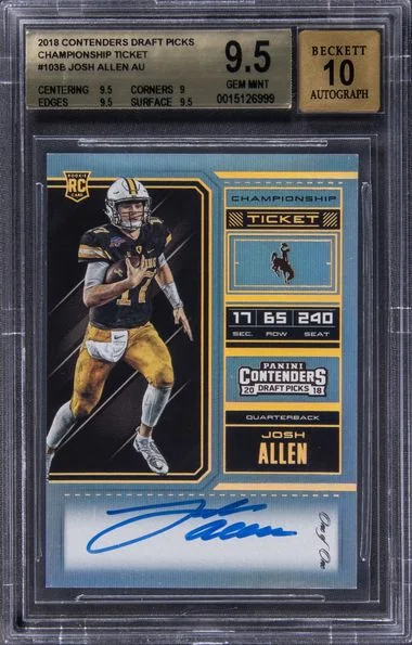 2018 Panini Contenders Draft Picks Josh Allen Championship Ticket Autograph #103B card image