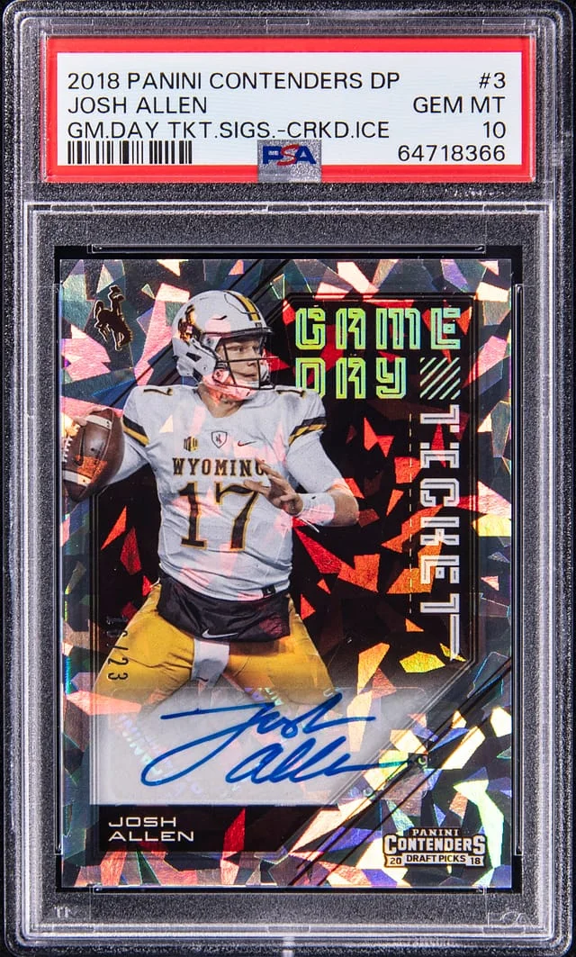2018 Panini Contenders Draft Picks Josh Allen Game Day Ticket Signatures Cracked Ice #3 card image