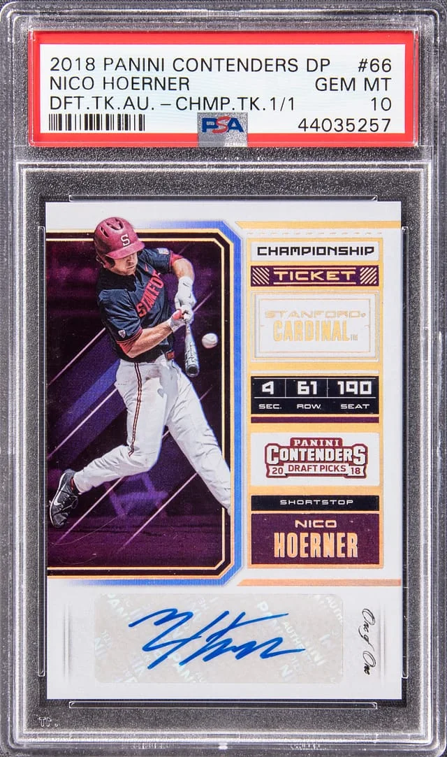 2018 Panini Contenders Draft Picks Nico Hoerner Draft Ticket Autograph Championship Ticket #66 card image