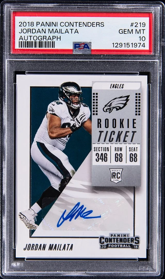 2018 Panini Contenders Jordan Mailata Ticket Autograph #219 card image