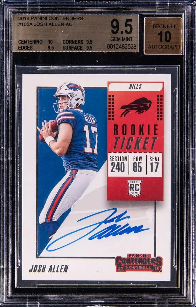 2018 Panini Contenders Josh Allen Ticket Autograph #105A card image