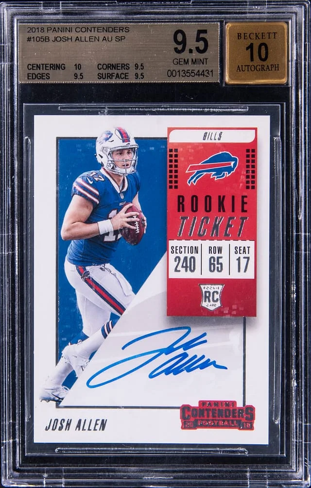 2018 Panini Contenders Josh Allen Ticket Autograph #105B card image