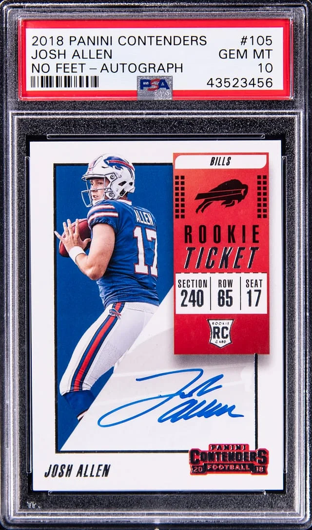 2018 Panini Contenders Josh Allen, No Feet Ticket Autograph #105 card image