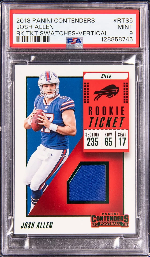 2018 Panini Contenders Josh Allen Ticket Swatches Vertical #RTS-5 card image