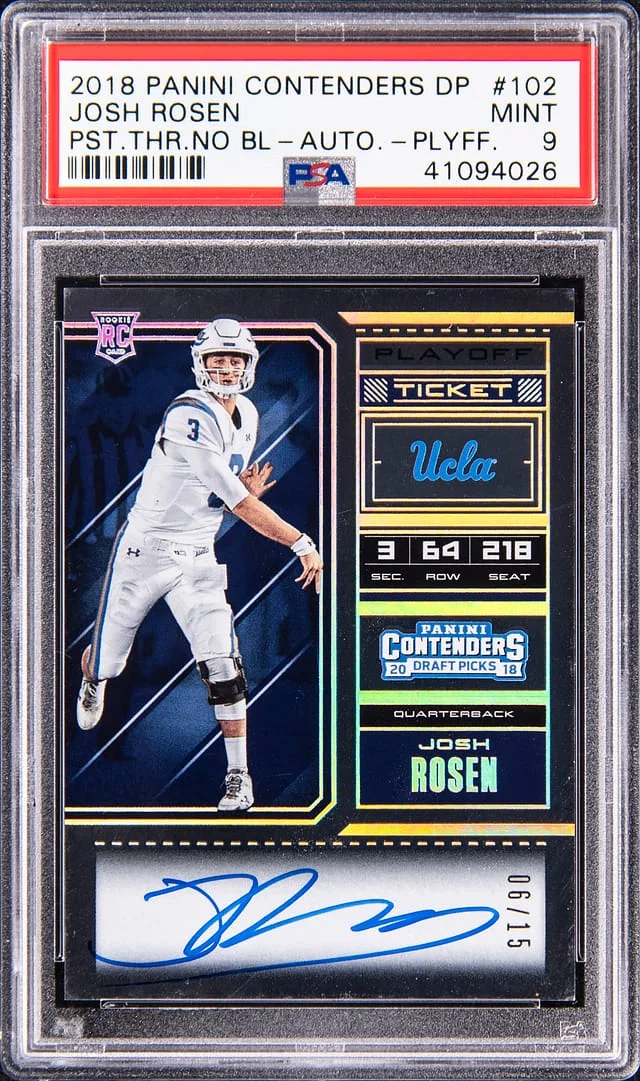 2018 Panini Contenders Josh Rosen Draftpicks Throw No Ball Autograph Playoff #102 card image