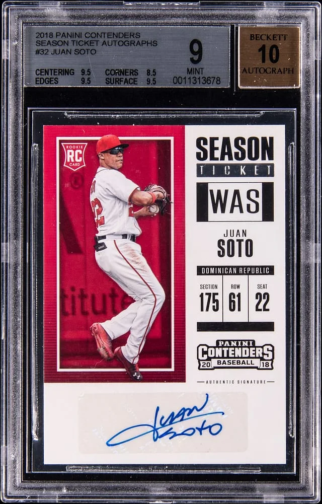 2018 Panini Contenders Juan Soto Season Ticket Autographs #32 card image