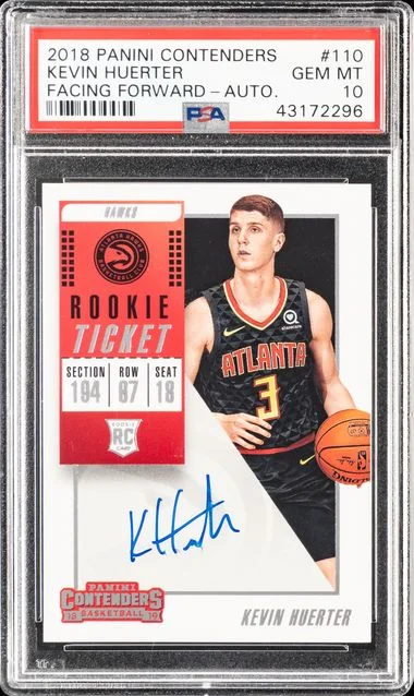 2018 Panini Contenders Kevin Huerter Facing Forward-Autograph #110 card image