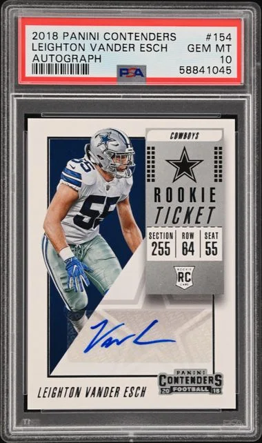 2018 Panini Contenders Leighton Vander Esch Ticket Autograph #154 card image