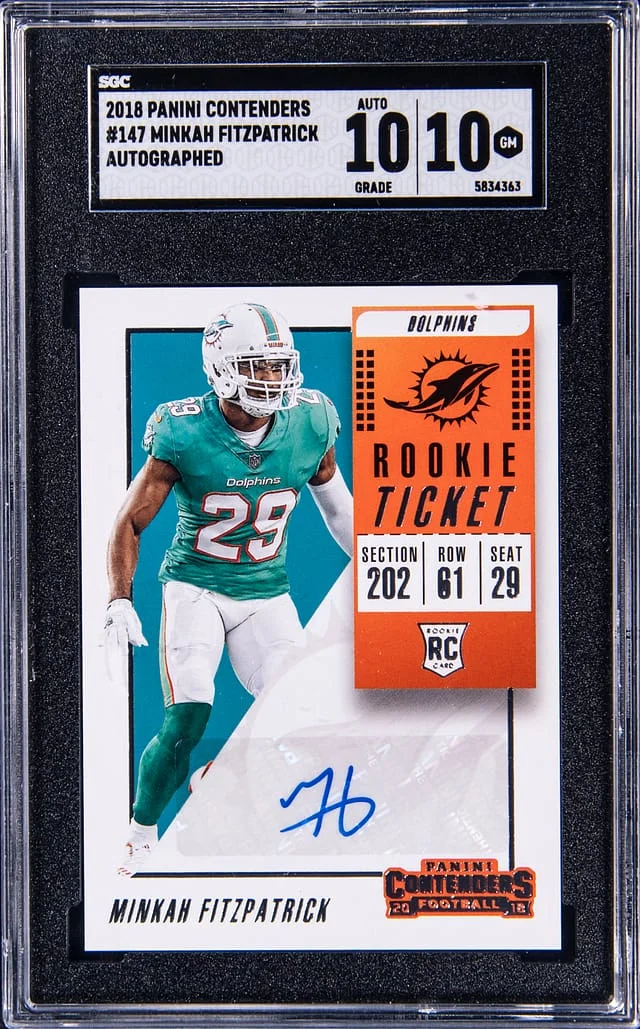 2018 Panini Contenders Minkah Fitzpatrick Autographed Ticket #147 card image