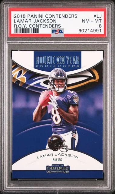 2018 Panini Contenders Of The Year Contenders Lj Lamar Jackson #no-number card image
