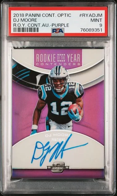2018 Panini Contenders Optic D.J. Moore Of The Year Contenders Autographs #RYA-DJM card image