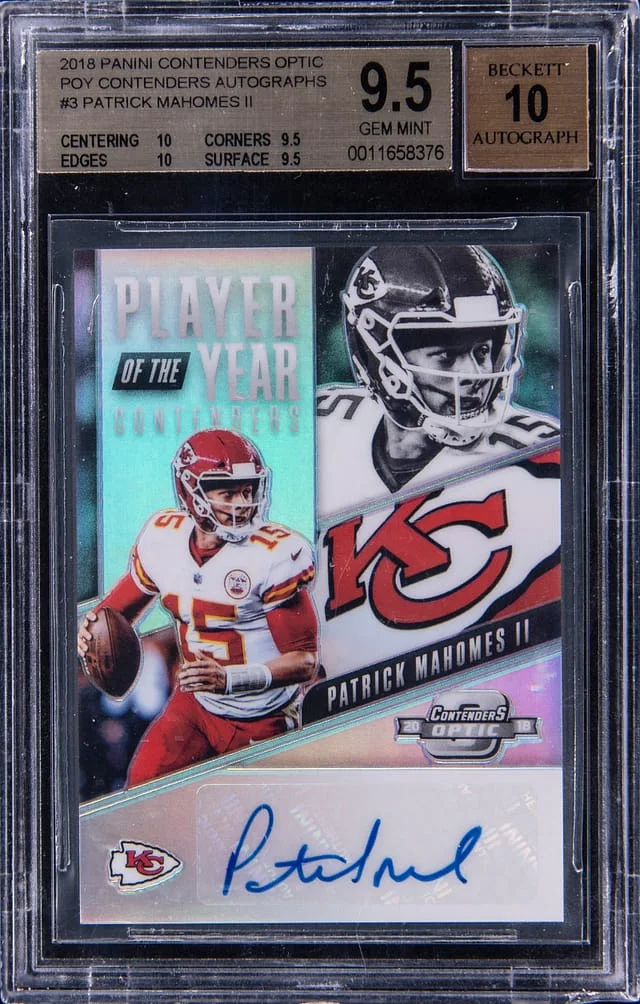 2018 Panini Contenders Optic Patrick Mahomes II Player of The Year Autographs #PY-PM card image