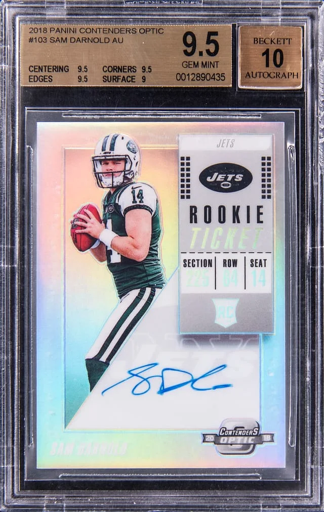 2018 Panini Contenders Optic Sam Darnold Ticket Autographs #103 card image