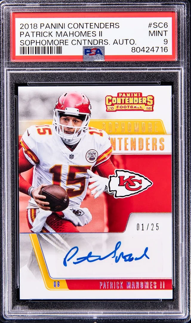 2018 Panini Contenders Patrick Mahomes II Sophomore Contenders Autograph #SC-8 card image