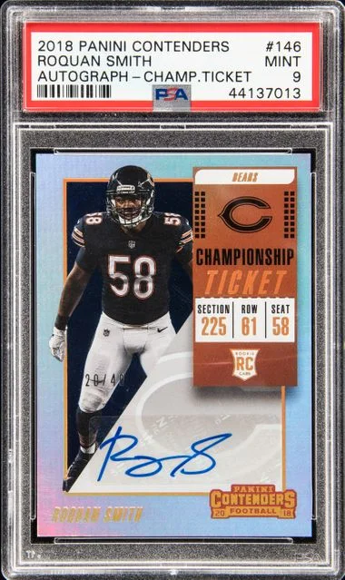 2018 Panini Contenders Roquan Smith Autograph-Championship Ticket #146 card image