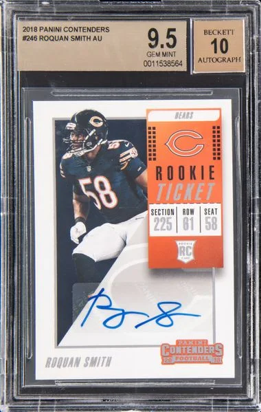 2018 Panini Contenders Roquan Smith Autograph-Playoff Ticket #246 card image
