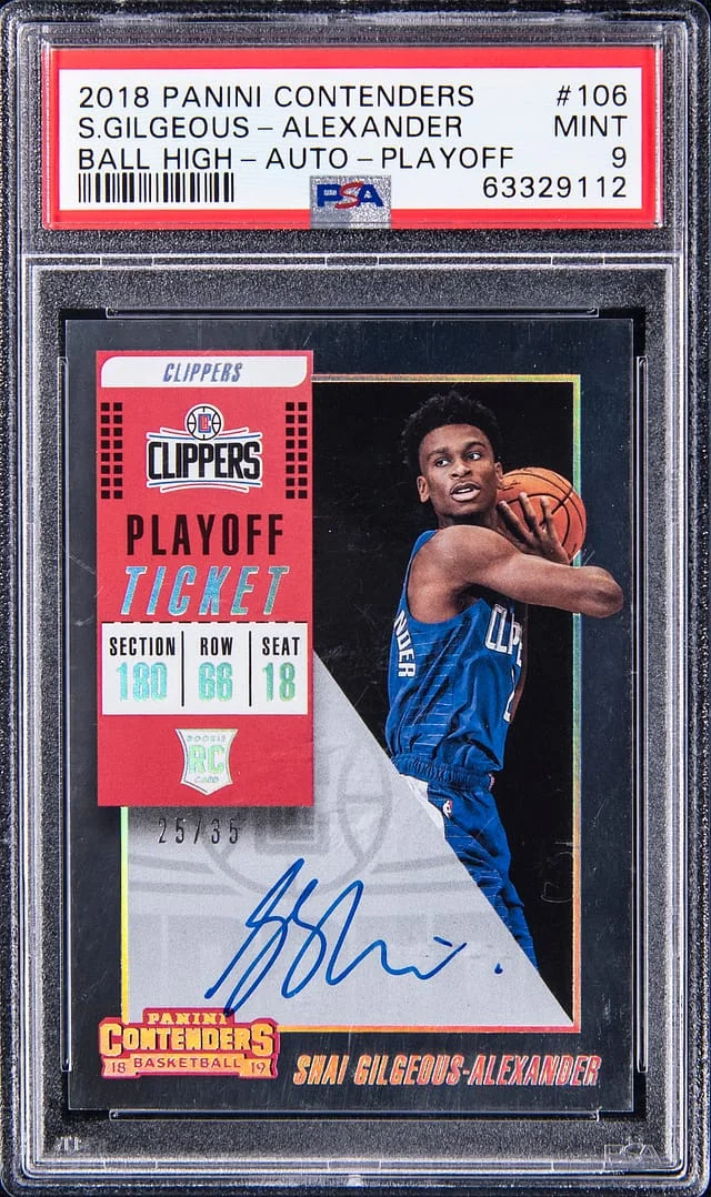 2018 Panini Contenders Shai Gilgeous-Alexander Ball High - Autograph - Playoff #106 card image