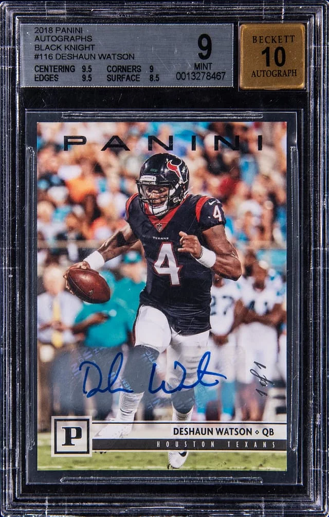 2018 Panini Deshaun Watson Singed Autographs Black Knight #116 card image