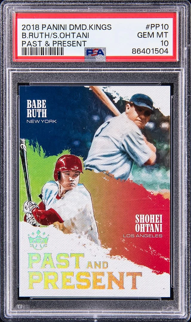 2018 Panini Diamond Kings Babe Ruth, Shohei Ohtani Past & Present #PP10 card image