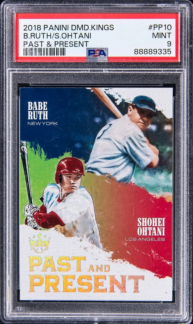 2018 Panini Diamond Kings Babe Ruth/Shohei Ohtani Past & Present #PP-10 card image