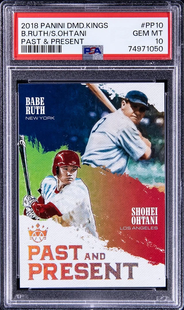 2018 Panini Diamond Kings Babe Ruth/Shohei Ohtani #PP10 card image