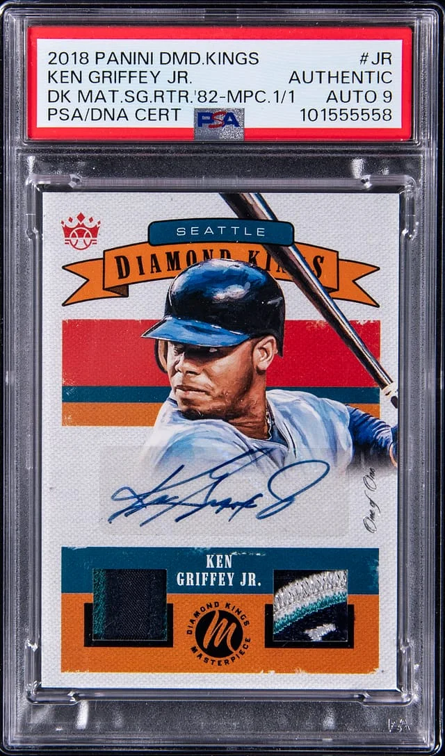 2018 Panini Diamond Kings Ken Griffey Jr. Material Signatures Retro 1982 Masterpiece #82MS-JR card image