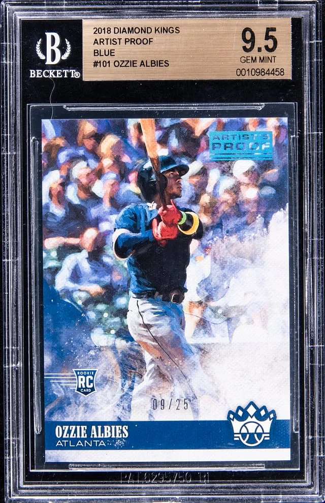 2018 Panini Diamond Kings Ozzie Albies Artist Proof Blue #101 card image