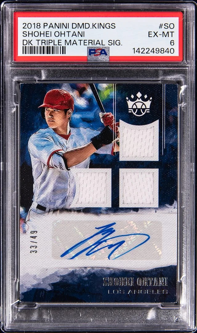 2018 Panini Diamond Kings Shohei Ohtani Dk Triple Material Signature #TMS-SO card image