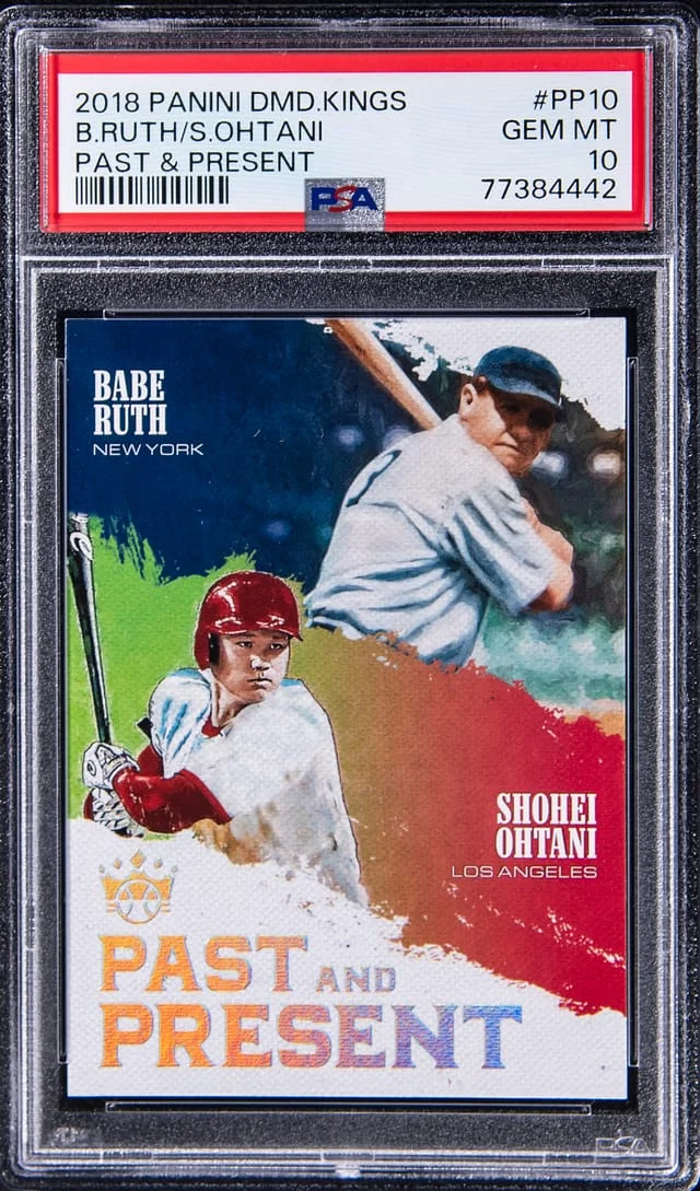 2018 Panini Diamond Kings Shohei Ohtani/Babe Ruth Past & Present #PP10 card image