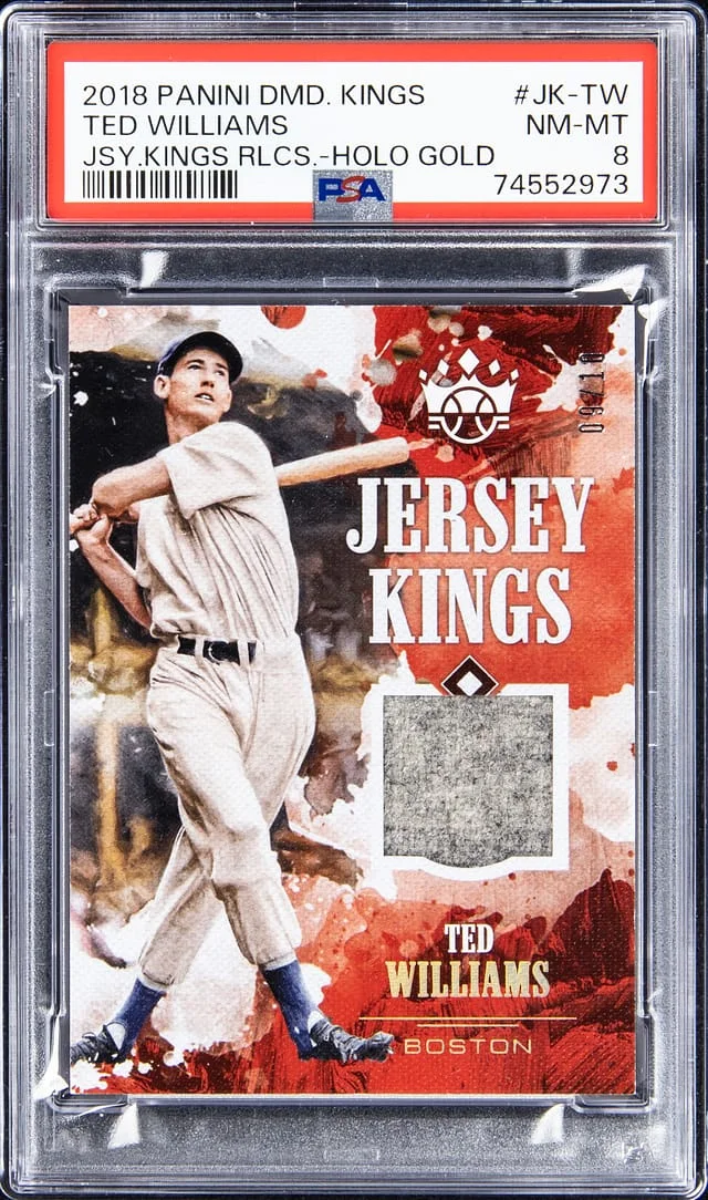 2018 Panini Diamond Kings Ted Williams Jersey Kings Relics Holo Gold #JK-TW card image