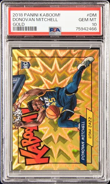 2018 Panini Donovan Mitchell Kaboom! Gold #K-DM card image