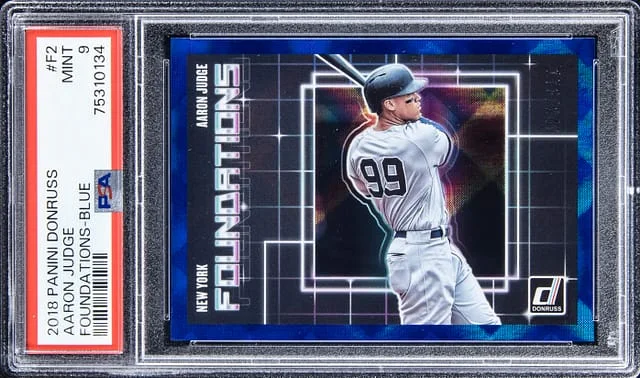 2018 Panini Donruss Aaron Judge Foundations Blue #287 card image