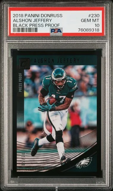 2018 Panini Donruss Alshon Jeffery Black Press Proof #230 card image