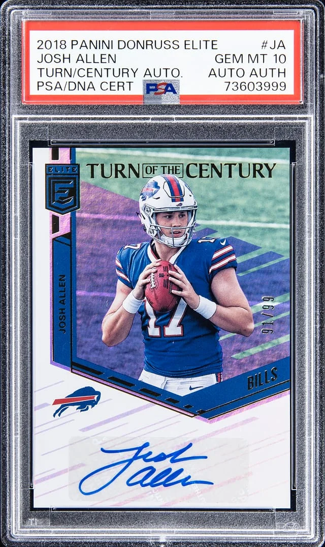 2018 Panini Donruss Josh Allen Elite Turn Of The Century Autographs #TC-JA card image