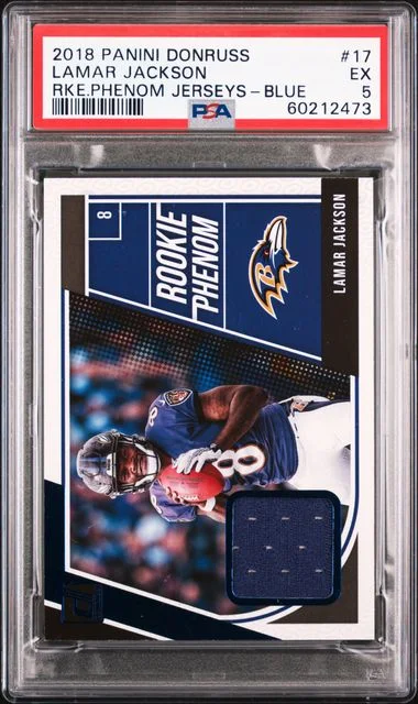 2018 Panini Donruss Lamar Jackson Phenom Jerseys #17 card image