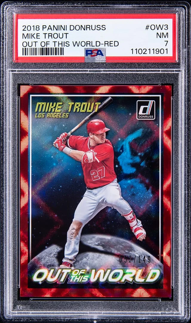 2018 Panini Donruss Mike Trout Out of this World Red #OW3 card image