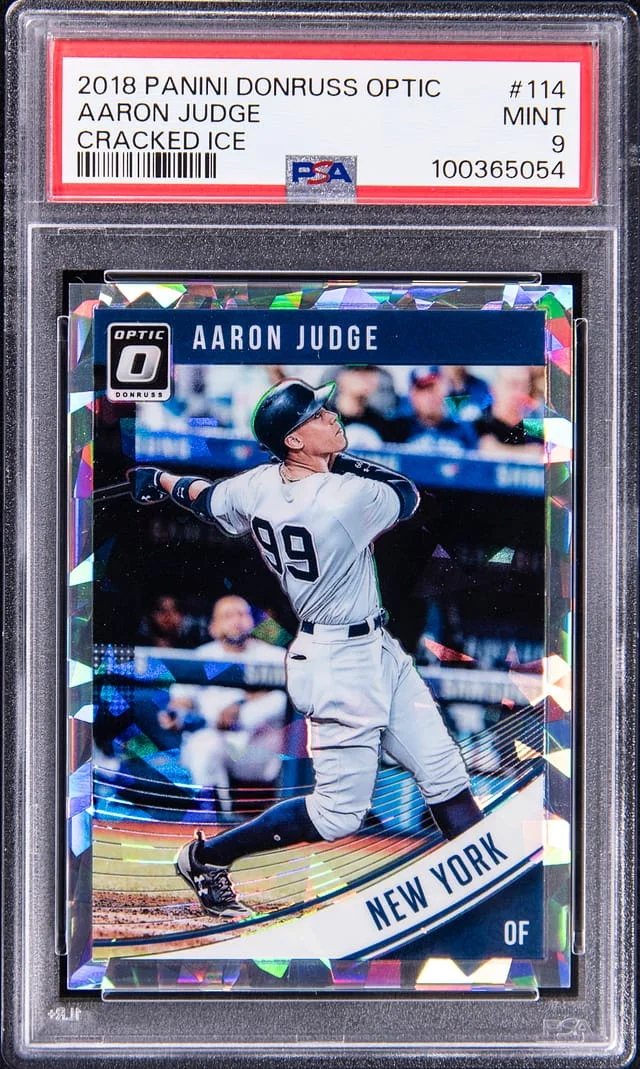 2018 Panini Donruss Optic Aaron Judge Cracked Ice #114 card image