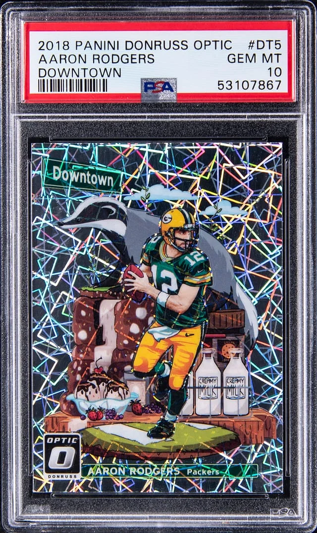 2018 Panini Donruss Optic Aaron Rodgers Downtown #DT-5 card image