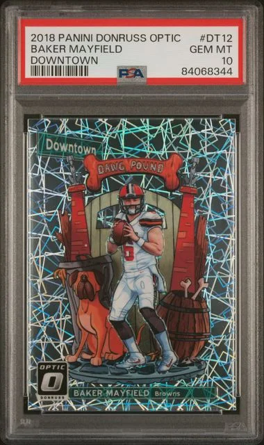 2018 Panini Donruss Optic Baker Mayfield Downtown #12 card image