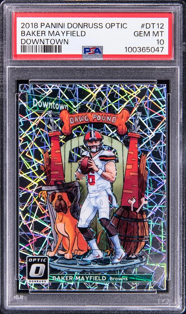 2018 Panini Donruss Optic Baker Mayfield Downtown #DT-12 card image