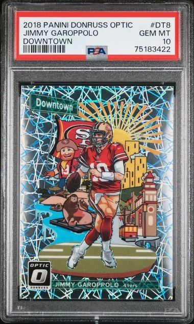2018 Panini Donruss Optic Jimmy Garoppolo Downtown #Dt8 card image