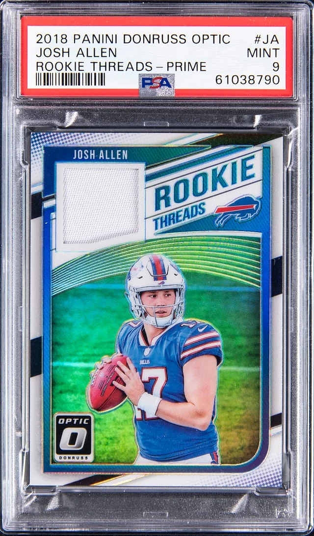 2018 Panini Donruss Optic Josh Allen Threads Prime #RT-JA card image