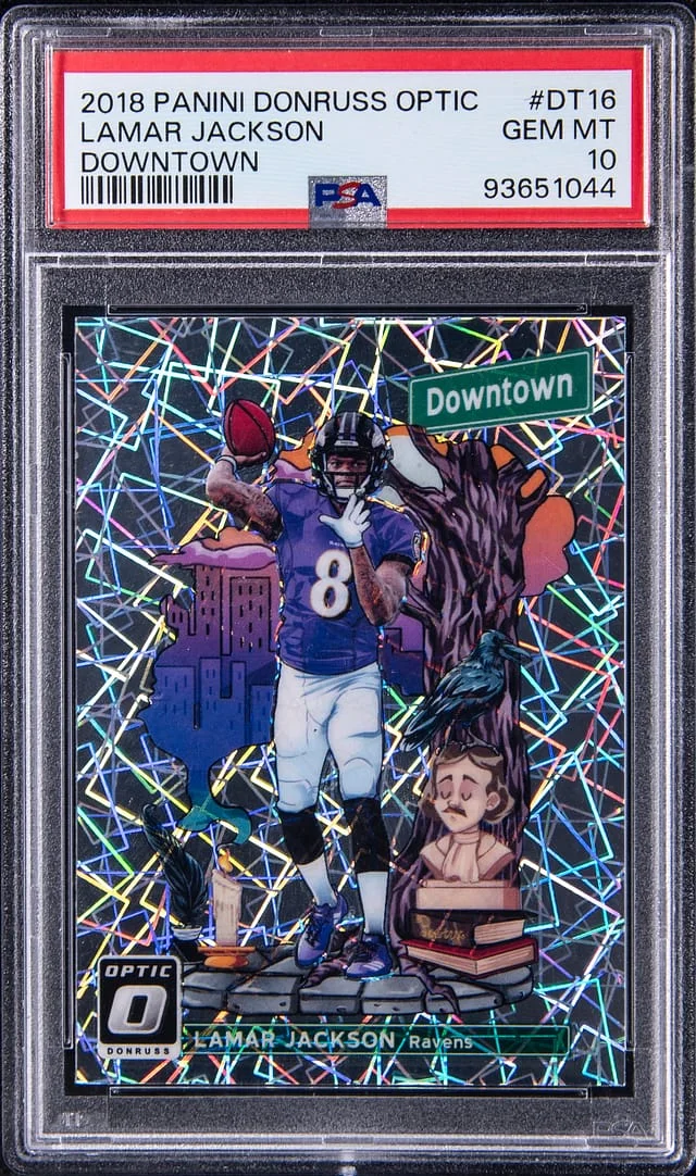2018 Panini Donruss Optic Lamar Jackson Downtown #DT-16 card image