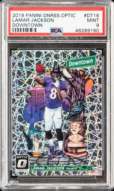 2018 Panini Donruss Optic Lamar Jackson Downtown #DT16 card image