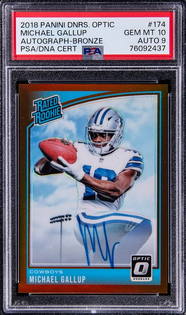 2018 Panini Donruss Optic Michael Gallup Autograph Bronze #174 card image