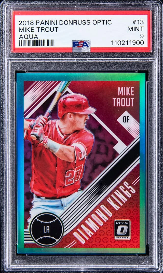 2018 Panini Donruss Optic Mike Trout Aqua #13 card image