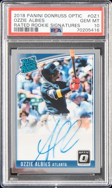 2018 Panini Donruss Optic Ozzie Albies Rated Signatures #Oz1 card image